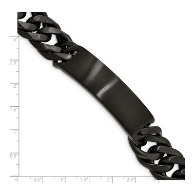 Black Stainless Steel Curb ID Bracelet – view 6