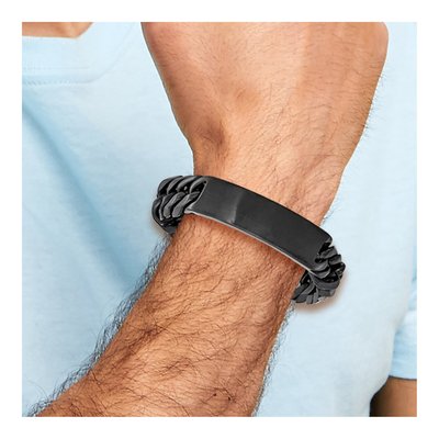 Black Stainless Steel Curb ID Bracelet – view 7