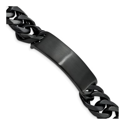 Black Stainless Steel Curb ID Bracelet
