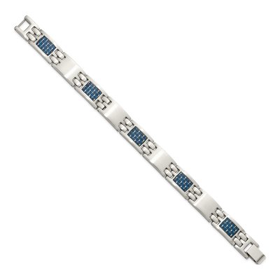 Stainless Steel Blue Carbon Fiber Bracelet – view 3