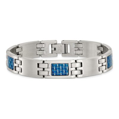 Stainless Steel Blue Carbon Fiber Bracelet – view 5