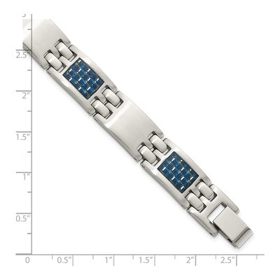 Stainless Steel Blue Carbon Fiber Bracelet – view 6