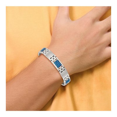 Stainless Steel Blue Carbon Fiber Bracelet – view 7