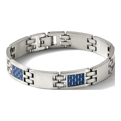 Stainless Steel Blue Carbon Fiber Bracelet – view 8