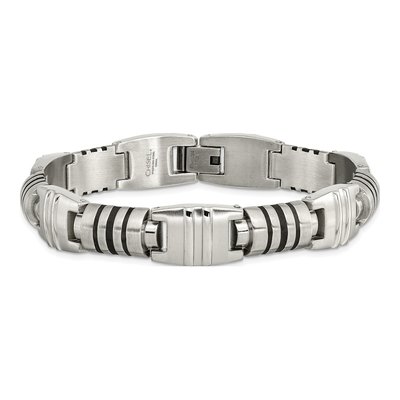Stainless Steel Black Enamel Bracelet – view 4