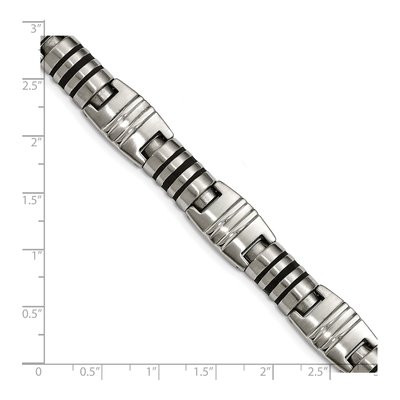 Stainless Steel Black Enamel Bracelet – view 5