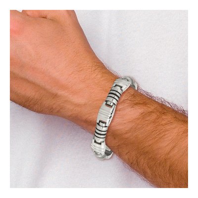Stainless Steel Black Enamel Bracelet – view 6