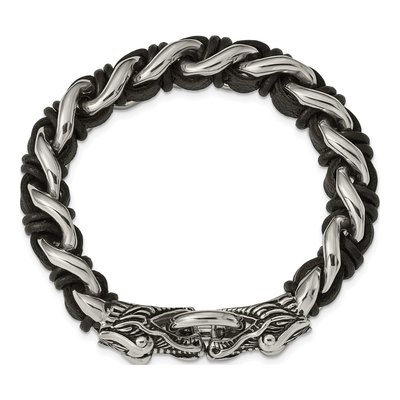 Stainless Steel Dragon Curb Bracelet – view 5