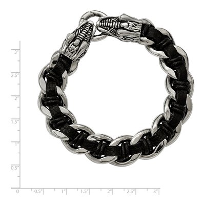 Stainless Steel Dragon Curb Bracelet – view 6