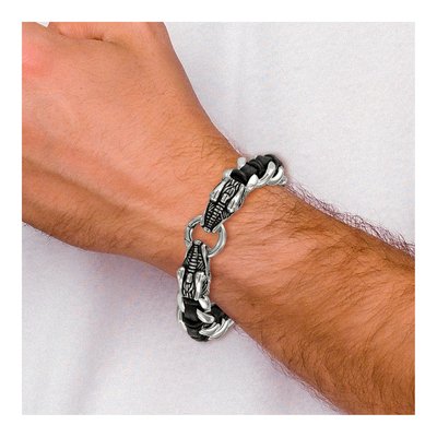 Stainless Steel Dragon Curb Bracelet – view 7