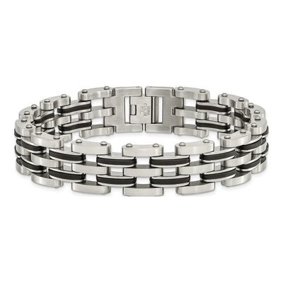 Stainless Steel Rubber Link Bracelet – view 5