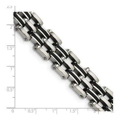 Stainless Steel Rubber Link Bracelet – view 6