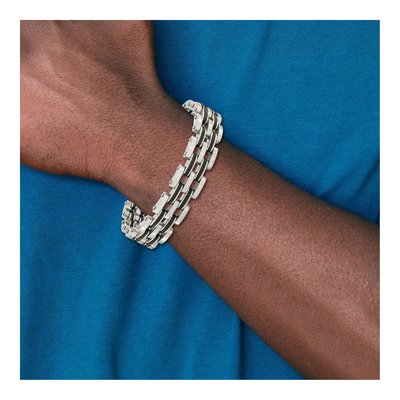 Stainless Steel Rubber Link Bracelet – view 7