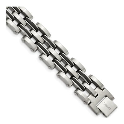 Stainless Steel Rubber Link Bracelet