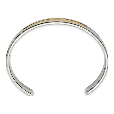 Stainless Steel 1/20 ct tw Diamond Cuff Bracelet – view 4