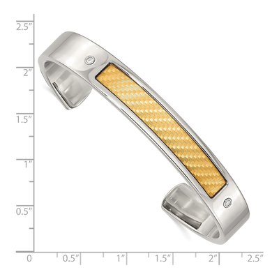 Stainless Steel 1/20 ct tw Diamond Cuff Bracelet – view 5