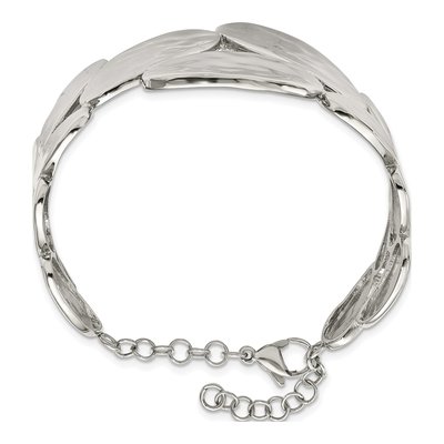 Stainless Steel Hammered Bangle Bracelet – view 3