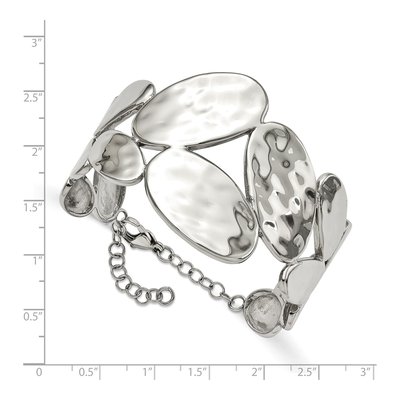 Stainless Steel Hammered Bangle Bracelet – view 4