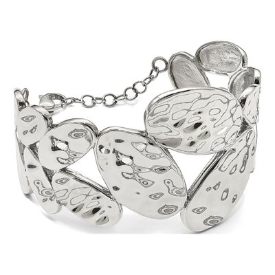 Stainless Steel Hammered Bangle Bracelet – view 6