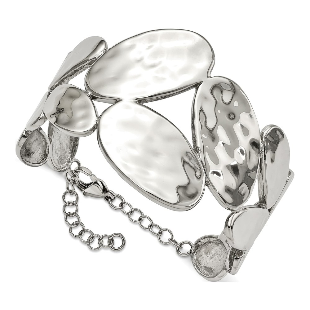 Stainless Steel Hammered Bangle Bracelet