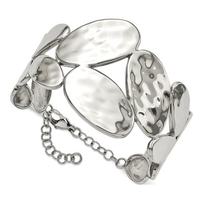 Stainless Steel Hammered Bangle Bracelet