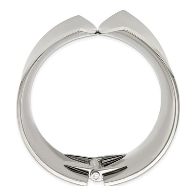 Stainless Steel Hinged Bangle Bracelet – view 3
