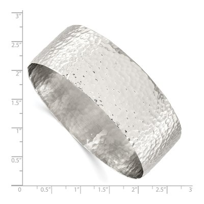 Stainless Steel Hammered Bangle Bracelet – view 4