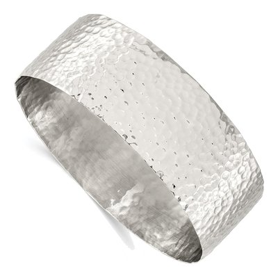 Stainless Steel Hammered Bangle Bracelet