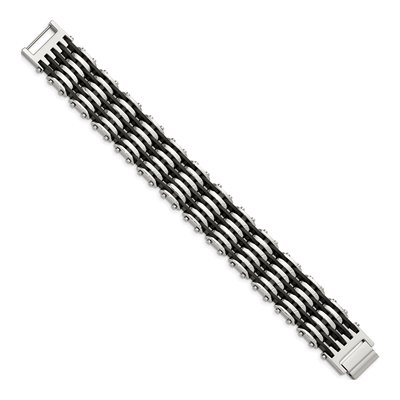 Stainless Steel Black Rubber Bracelet – view 4