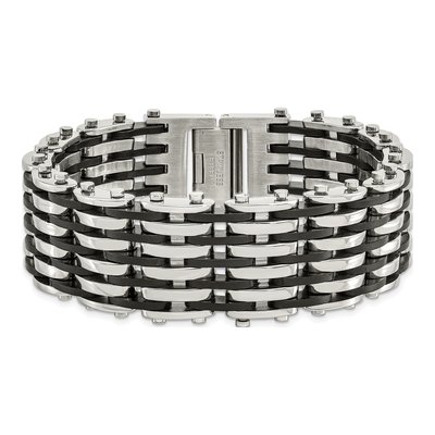 Stainless Steel Black Rubber Bracelet – view 5