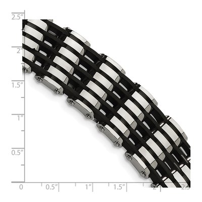 Stainless Steel Black Rubber Bracelet – view 6