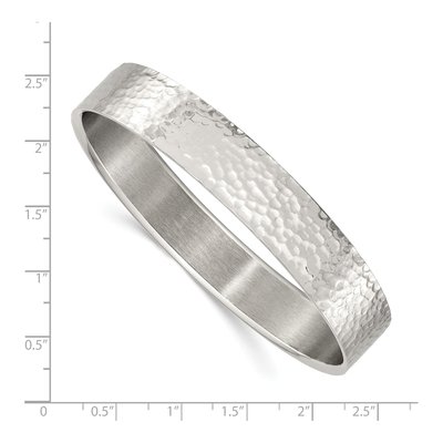 Stainless Steel Hammered Bangle Bracelet – view 4