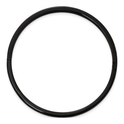 Black Stainless Steel CZ Bangle Bracelet – view 4