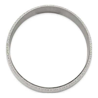Stainless Steel Hammered Bangle Bracelet – view 3
