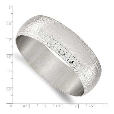 Stainless Steel Hammered Bangle Bracelet – view 4