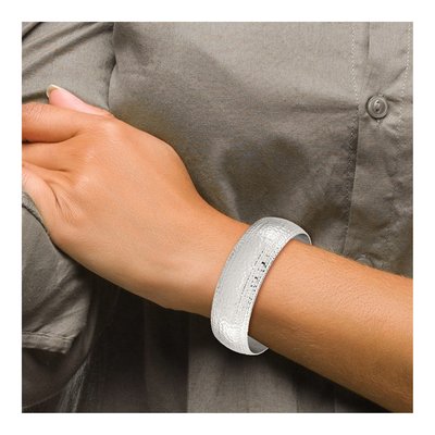 Stainless Steel Hammered Bangle Bracelet – view 5