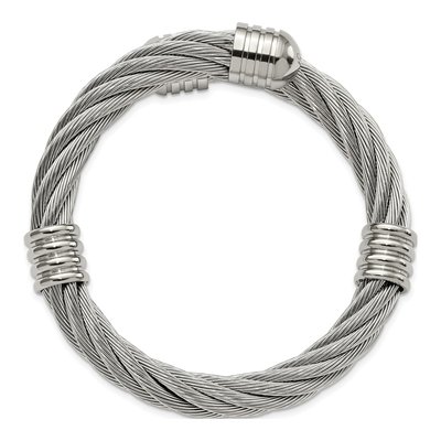 Stainless Steel Twist Wire Cuff Bracelet – view 3