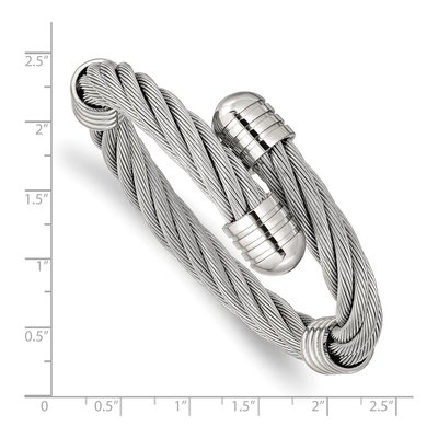 Stainless Steel Twist Wire Cuff Bracelet – view 4