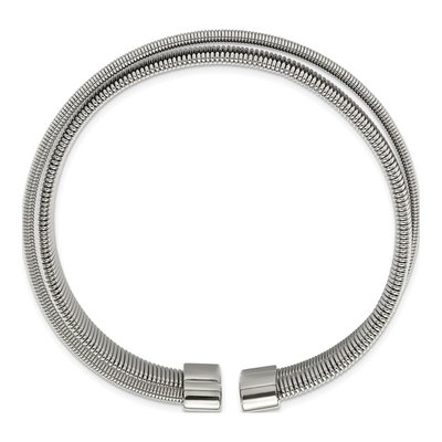 Stainless Steel Textured Cuff Bracelet – view 3