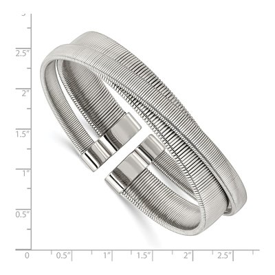 Stainless Steel Textured Cuff Bracelet – view 4