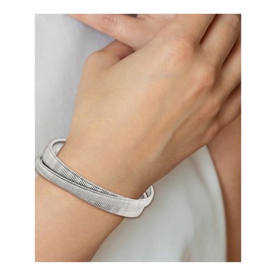Stainless Steel Textured Cuff Bracelet – view 5
