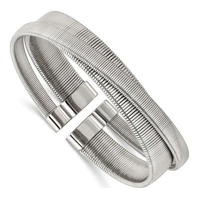 Stainless Steel Textured Cuff Bracelet