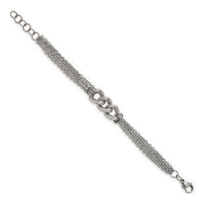 Stainless Steel Multi-Chain Oval Bracelet – view 3