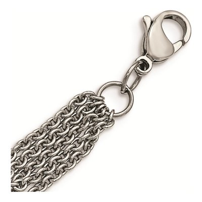 Stainless Steel Multi-Chain Oval Bracelet – view 4