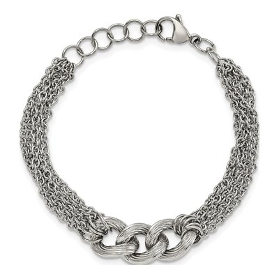 Stainless Steel Multi-Chain Oval Bracelet – view 5