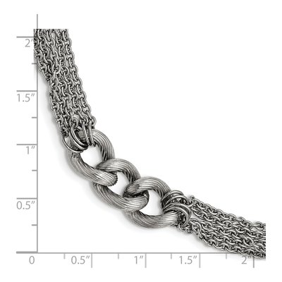 Stainless Steel Multi-Chain Oval Bracelet – view 6