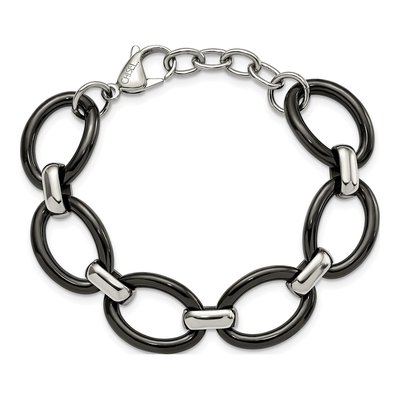 Stainless Steel Black Ceramic Bracelet – view 5