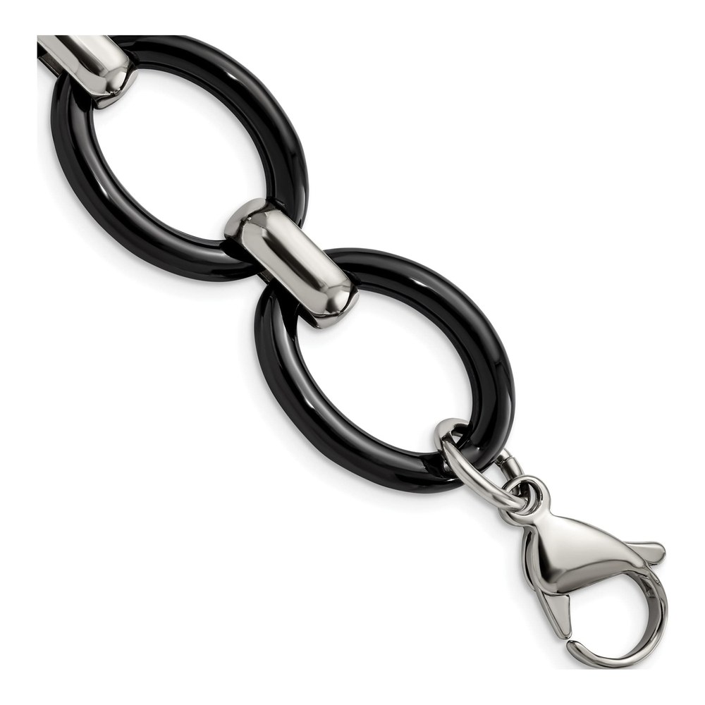 Stainless Steel Black Ceramic Bracelet