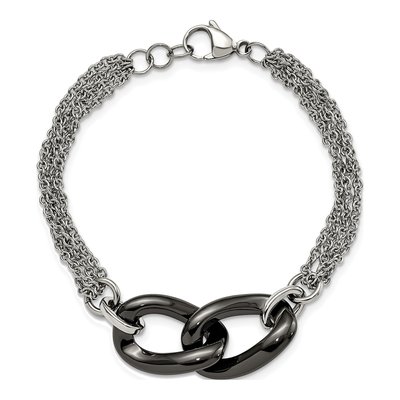 Stainless Steel Black Ceramic Bracelet – view 4