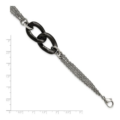 Stainless Steel Black Ceramic Bracelet – view 5